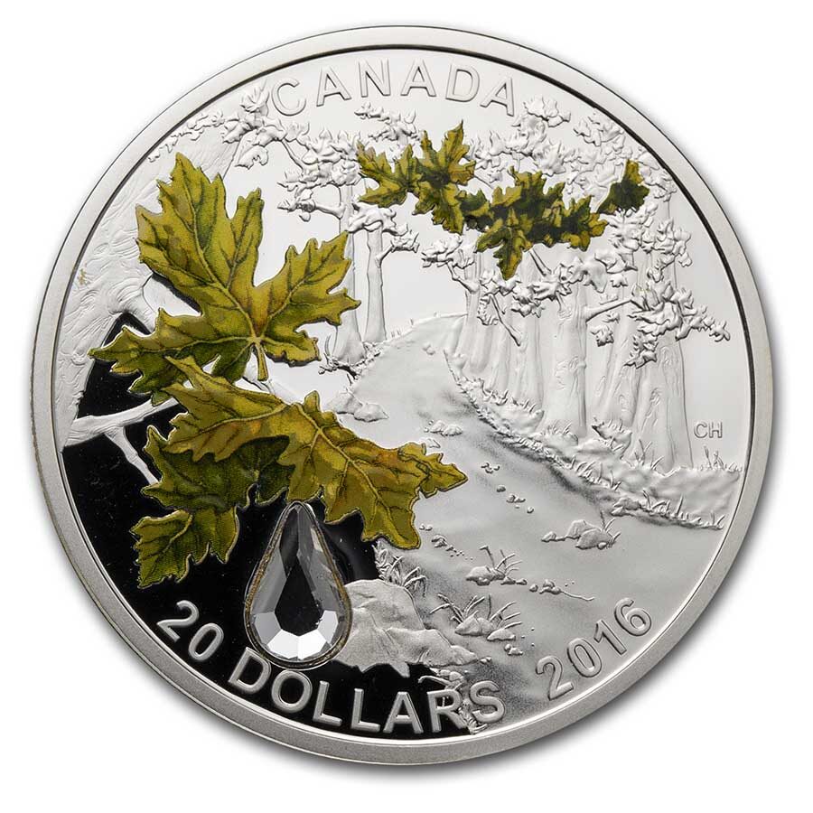 2016 RCM 1 oz Ag $20 Jewel of the Rain Bigleaf Maple (No Box/COA)