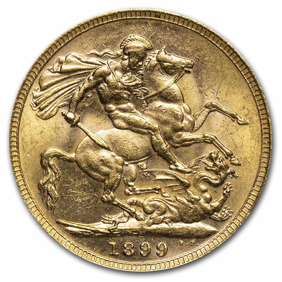 1899-M Australia Gold Sovereign Veil Head Victoria BU