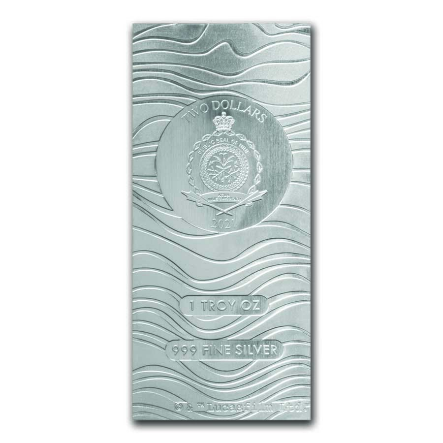 2021 Niue 1 oz Silver $2 Star Wars: Mandalorian Beskar Bar