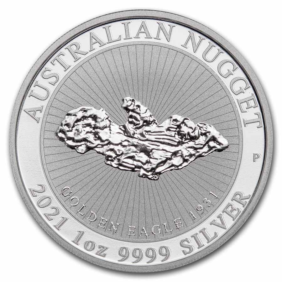 2021 Australia 1 oz Silver "Golden Eagle" Nugget BU