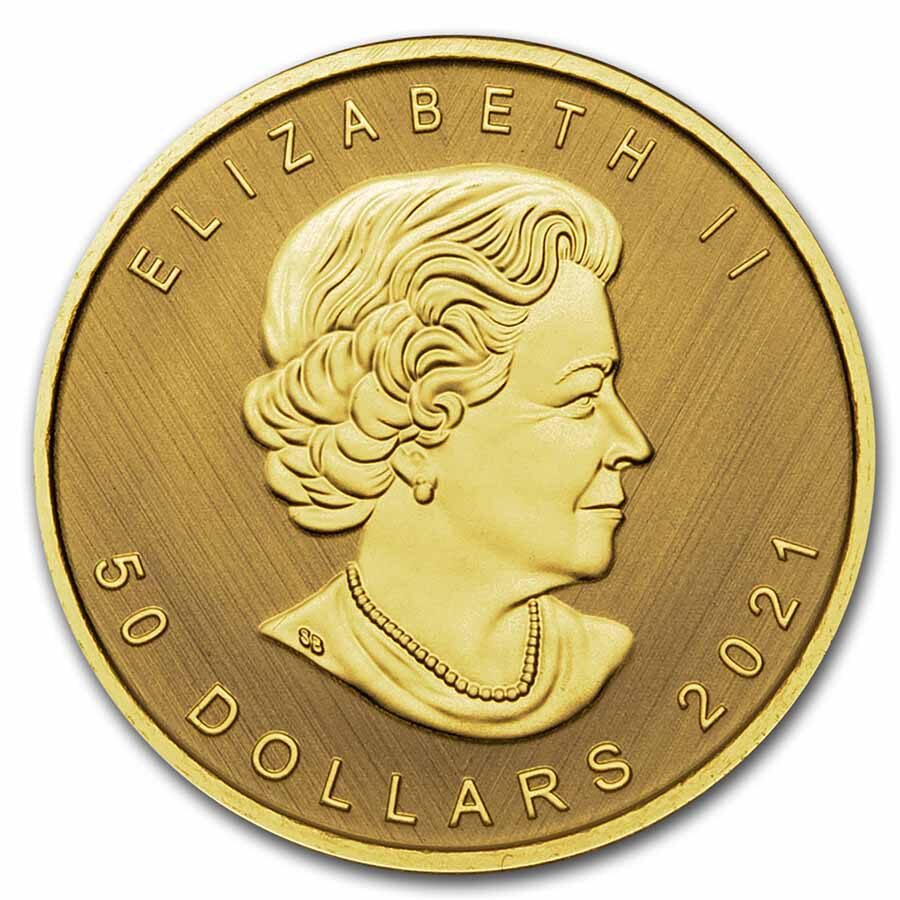 2021 Canada 1 oz Gold $50 Gold Maple Leaf W Mint Mark