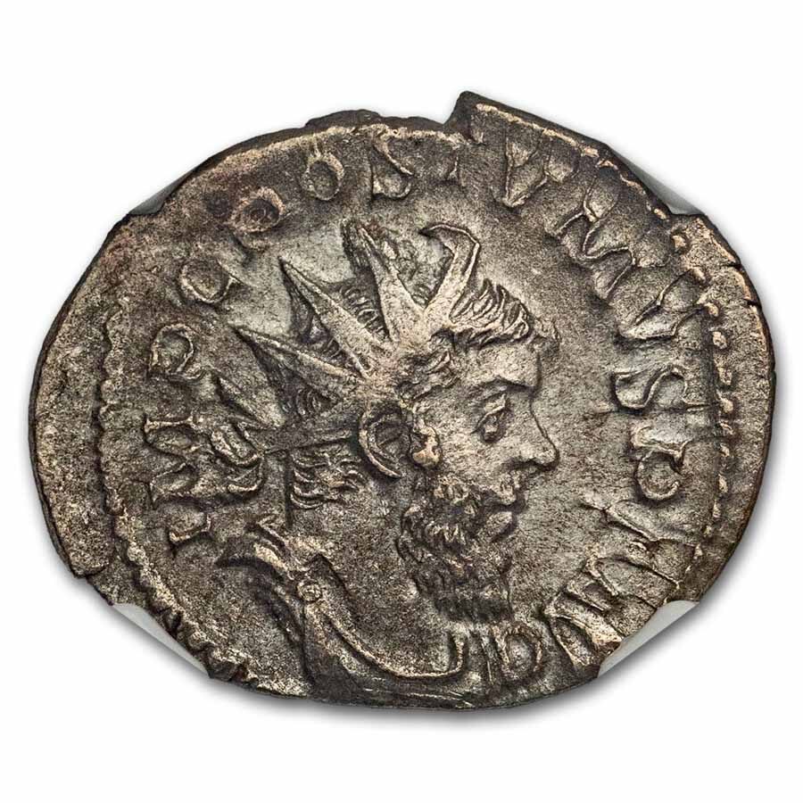 Romano-Gallic Emp BI Dbl Denarius Postumus (260-269 AD) XF NGC
