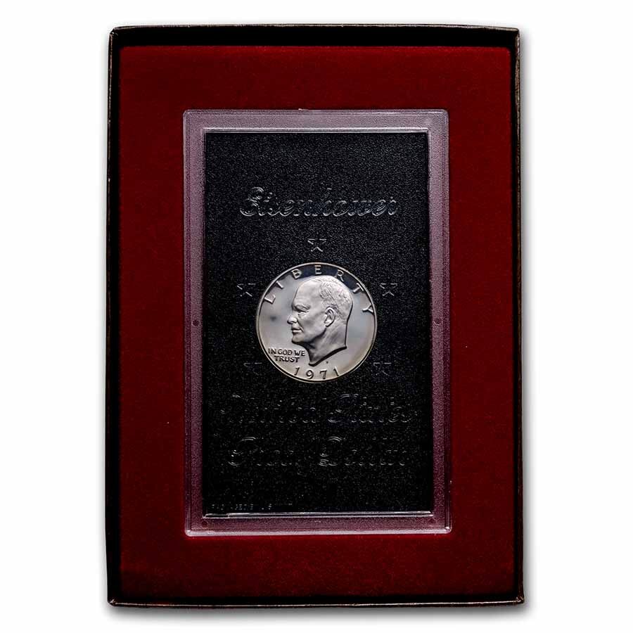 1971-1974 40% Silver Eisenhower Dollar Proof (Gold Seal Case)