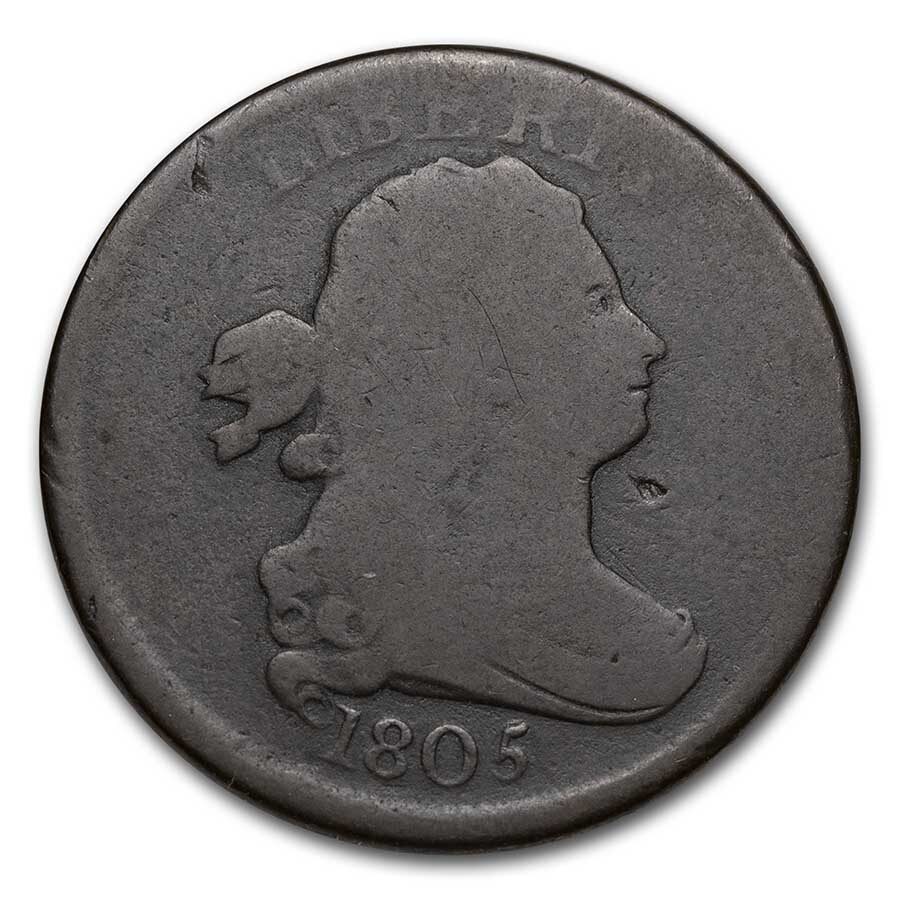 1805 Half Cent Medium 5, Stemless Good+