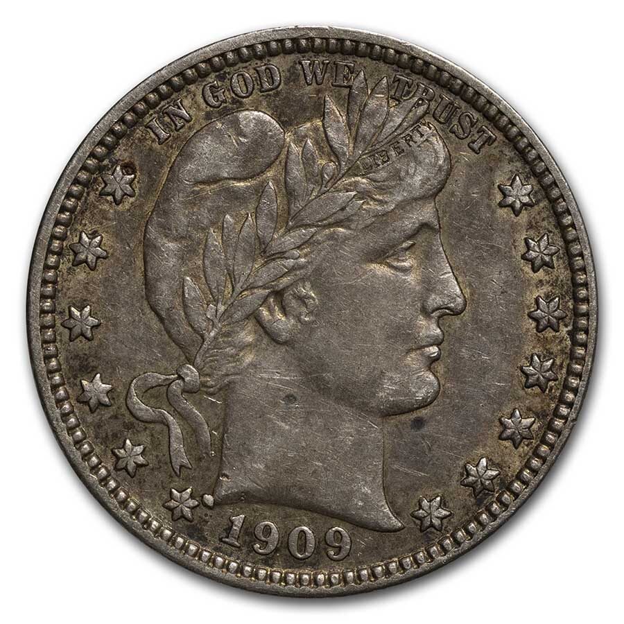 1909-D Barber Quarter XF