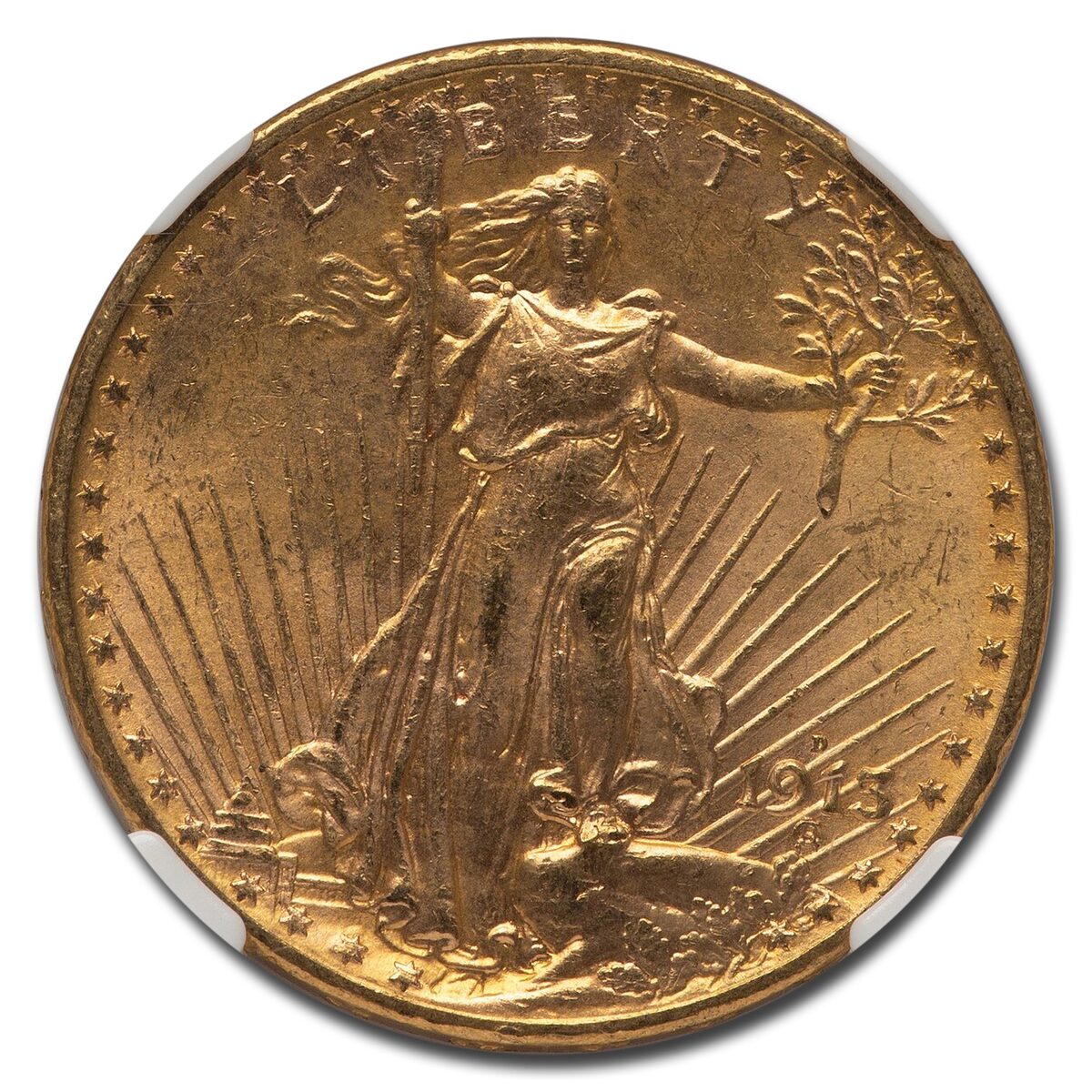 1913-D $20 St Gaudens Gold Double Eagle MS-63 NGC