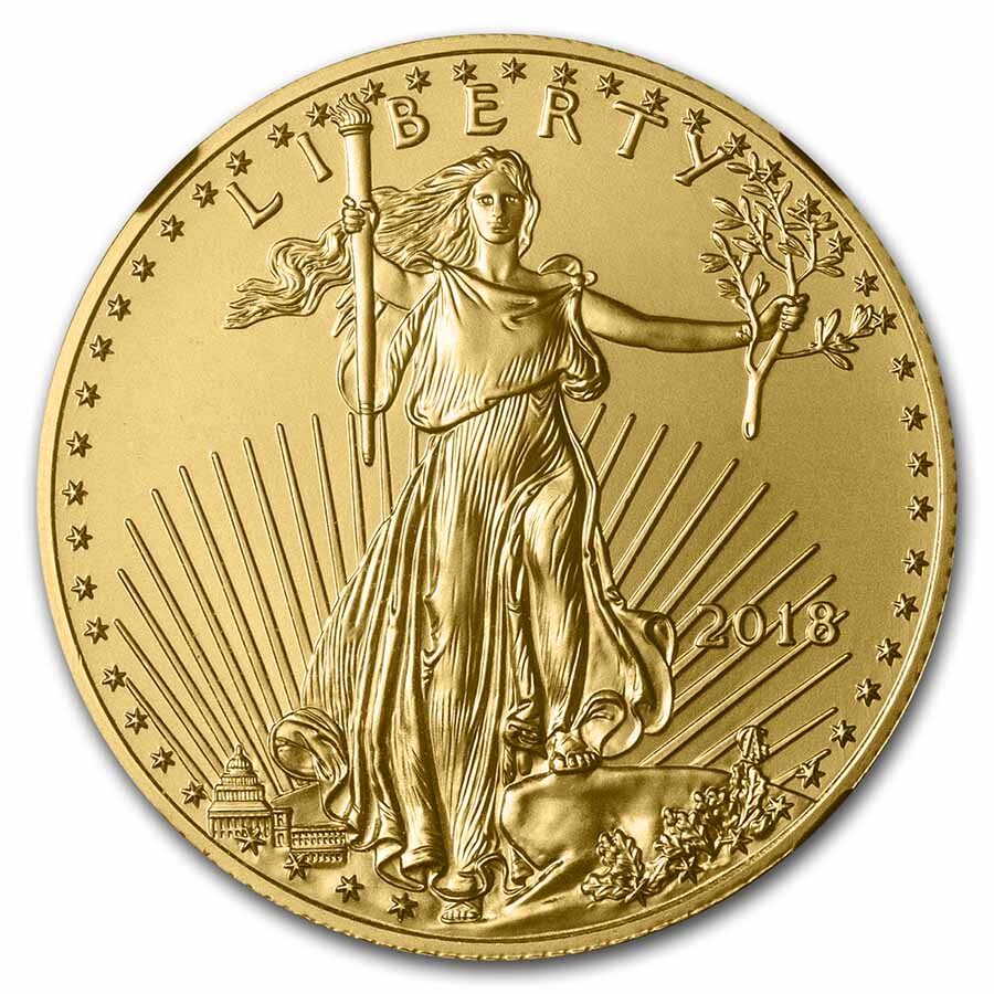 2018 1/2 oz American Gold Eagle MS-70 NGC (Iskowitz)