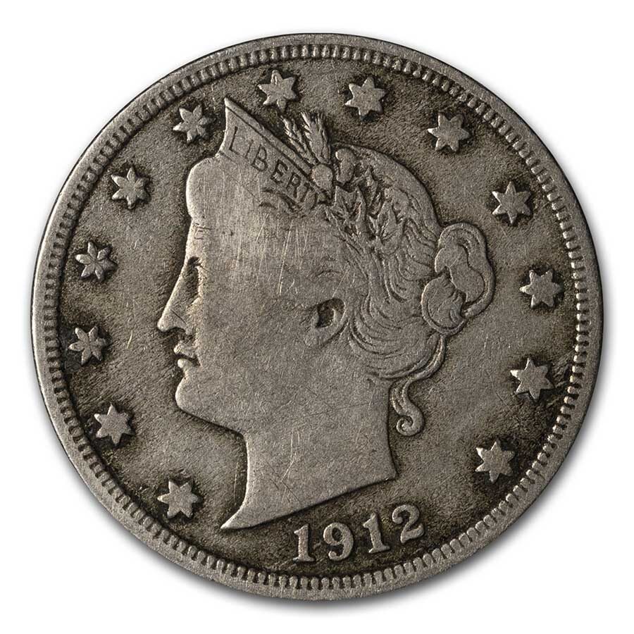 1912-S Liberty Head V Nickel VF