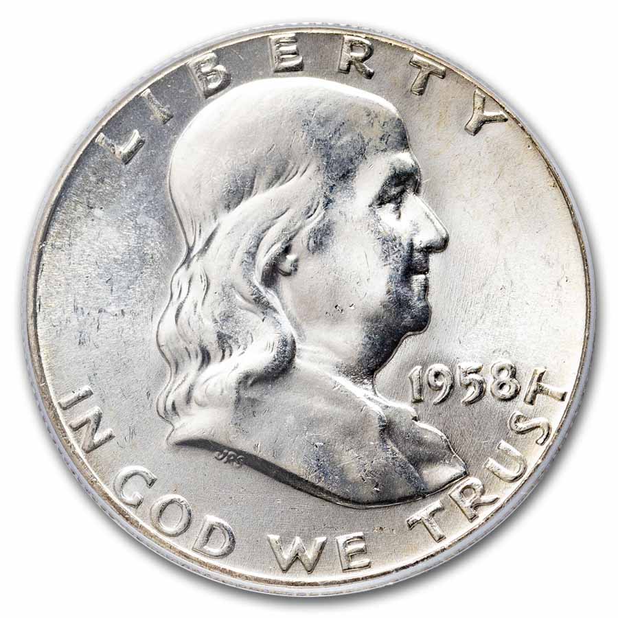 1958 Franklin Half Dollar MS-64 PCGS (FBL)