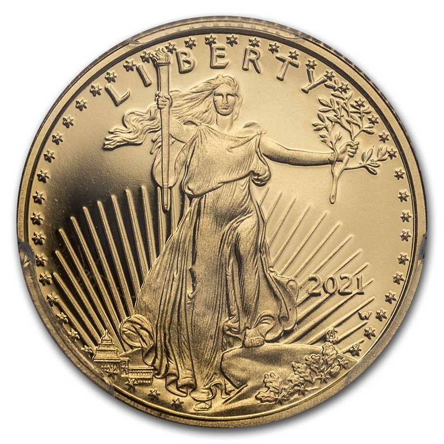2021-W 1/10 oz Proof Gold Eagle (Type 1) PR-70 PCGS (FDI)