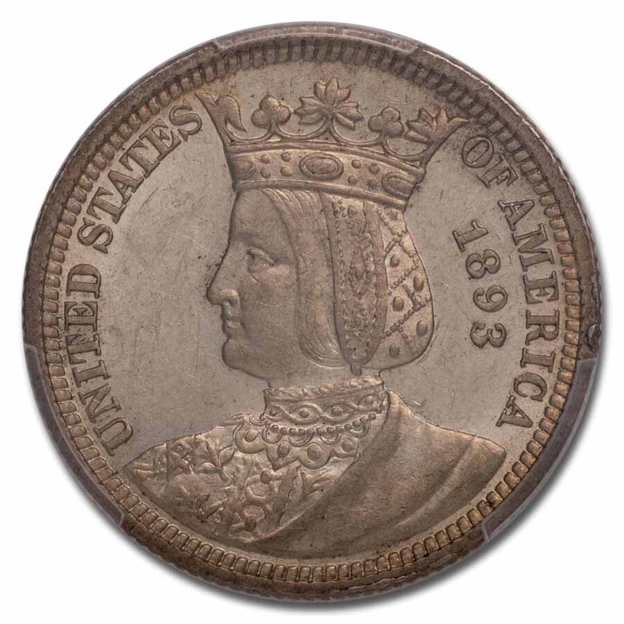 1893 Isabella Quarter AU-58 PCGS