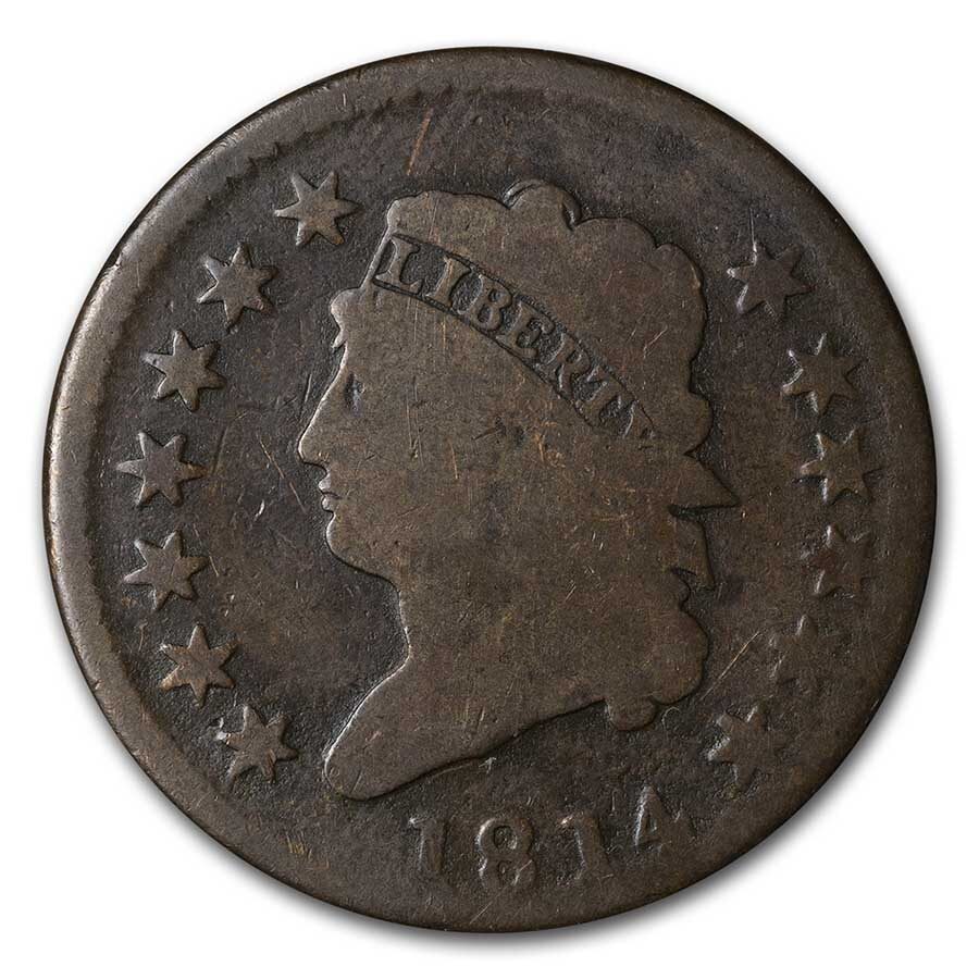 1814 Large Cent Crosslet 4 AG