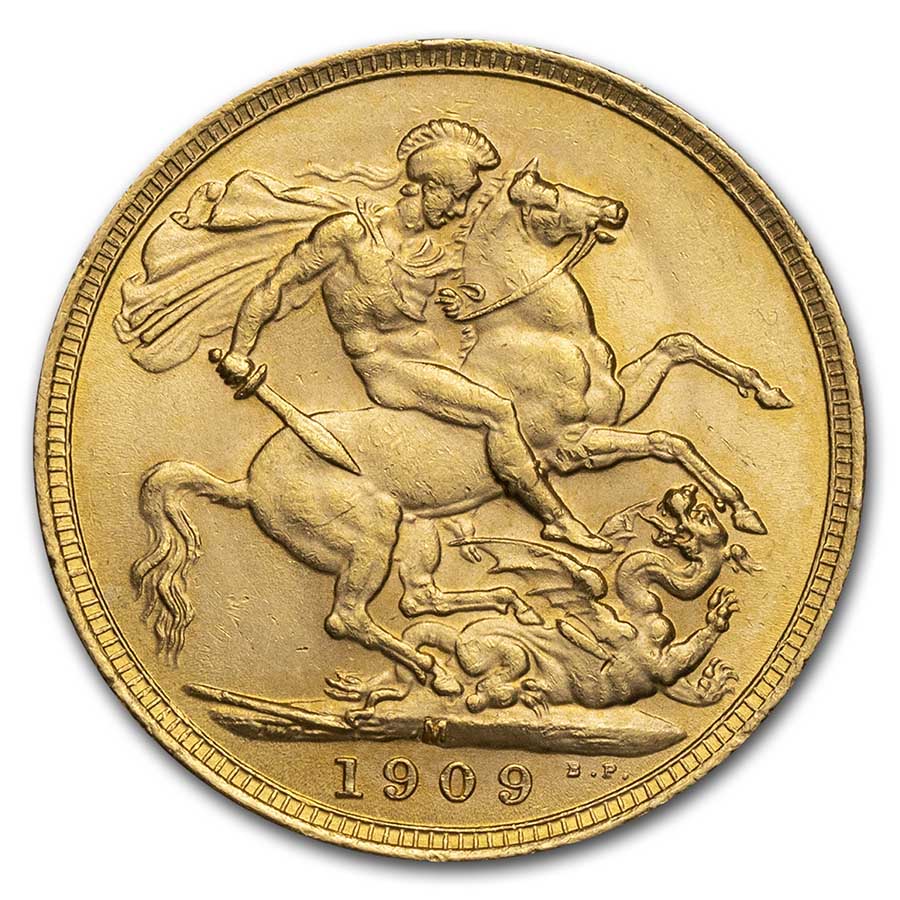 1909-M Australia Gold Sovereign Edward VII BU