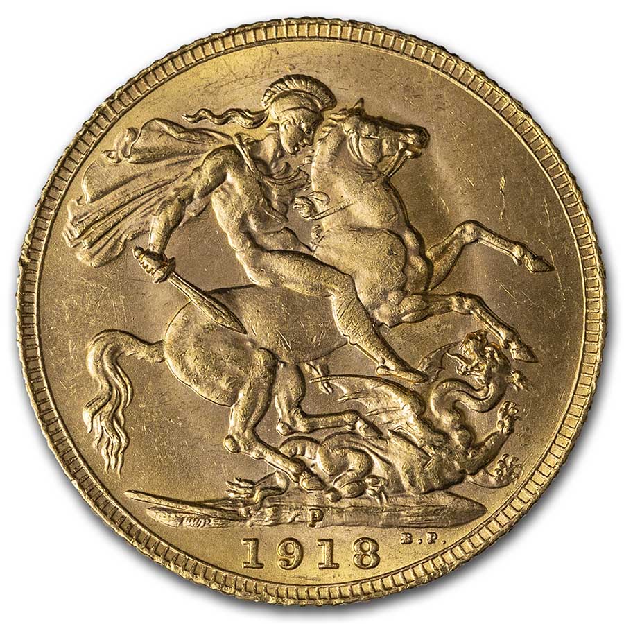 1918-P Australia Gold Sovereign George V BU
