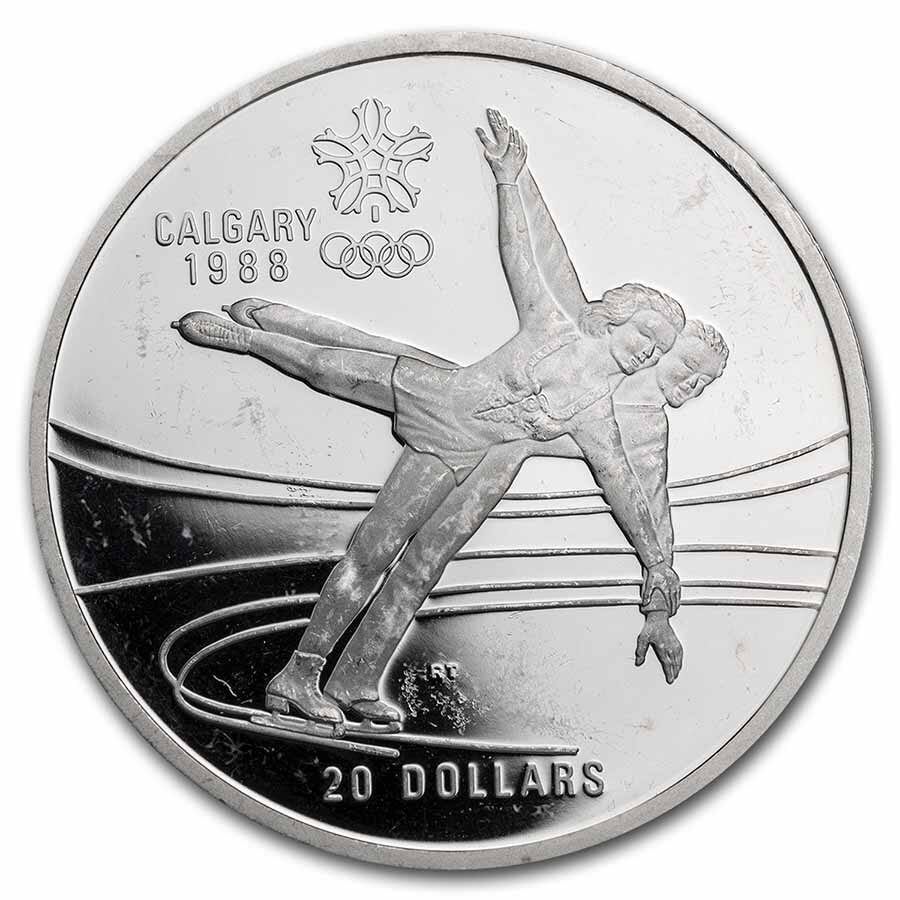 1988 Canada $20 Silver Commem Olympics Proof Coins (Abrasions)