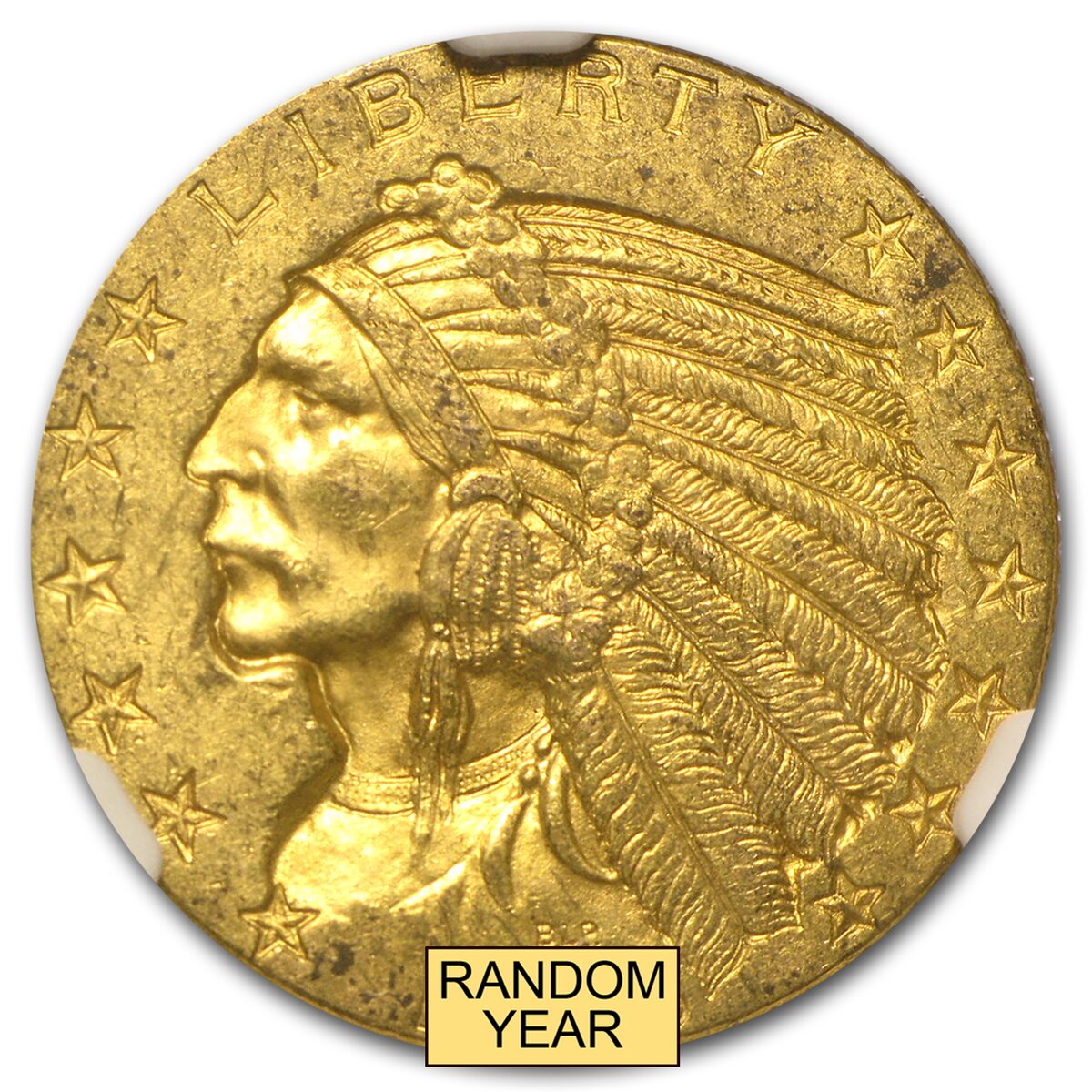 $5 Indian Gold Half Eagle MS-62 NGC (Random Year)