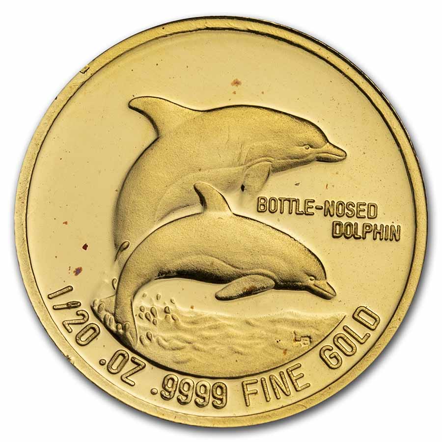 1994 Turks & Caicos Gold 5 Crowns Proof Wildlife Series (Random)