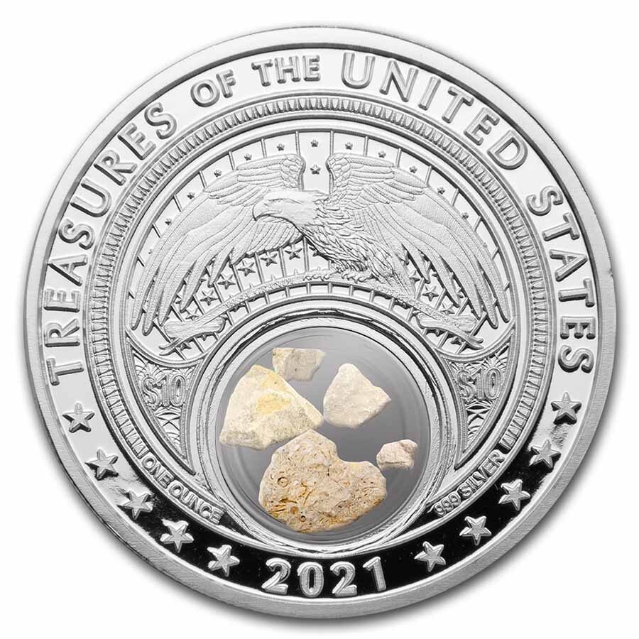2021 1 oz Ag Treasures of the U.S. Indiana Limestone (Colorized)
