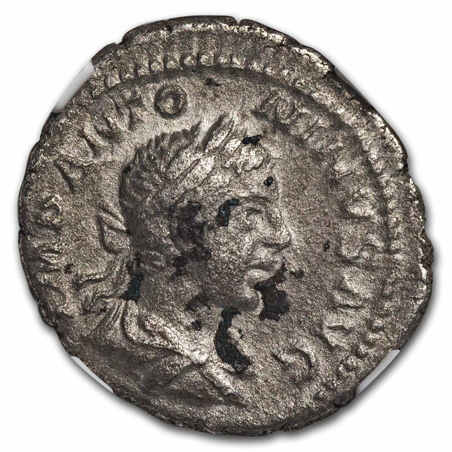 Roman AR Denarius Emperor Elagabalus (218-222 AD) Ch VF NGC