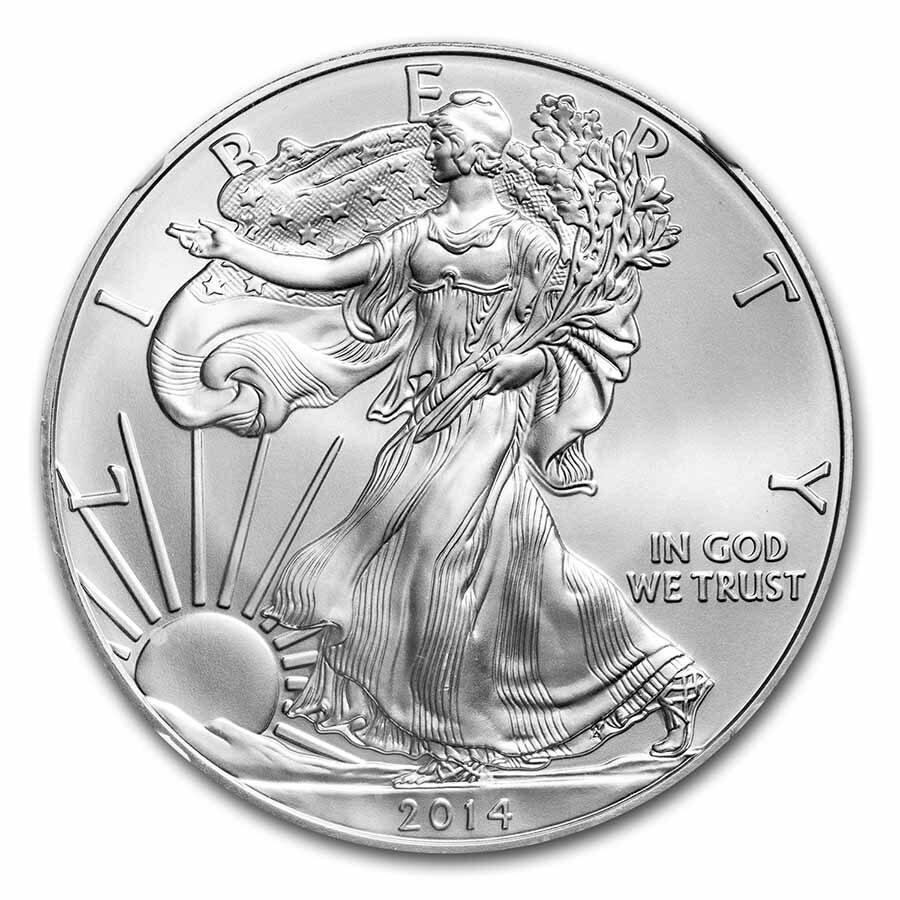 2014 (S) Silver Eagle MS-69 NGC (Golden Gate Bridge Label)