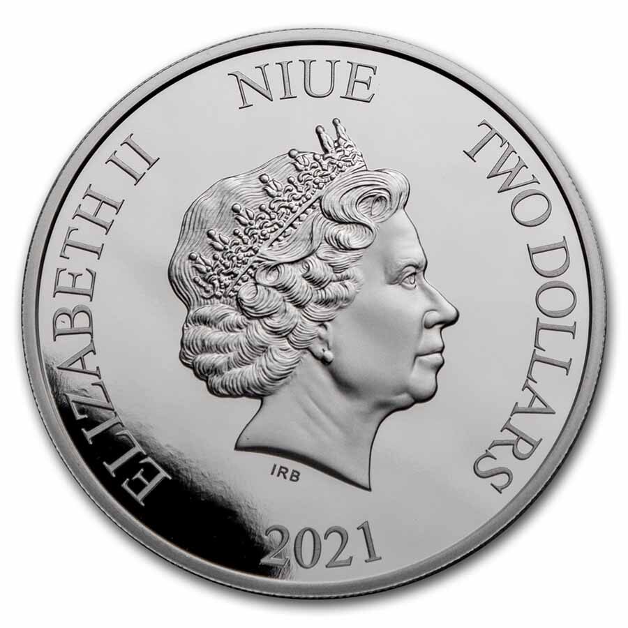 2021 Niue 1 oz Silver $2 The Lord of the Rings: Gandalf the Grey