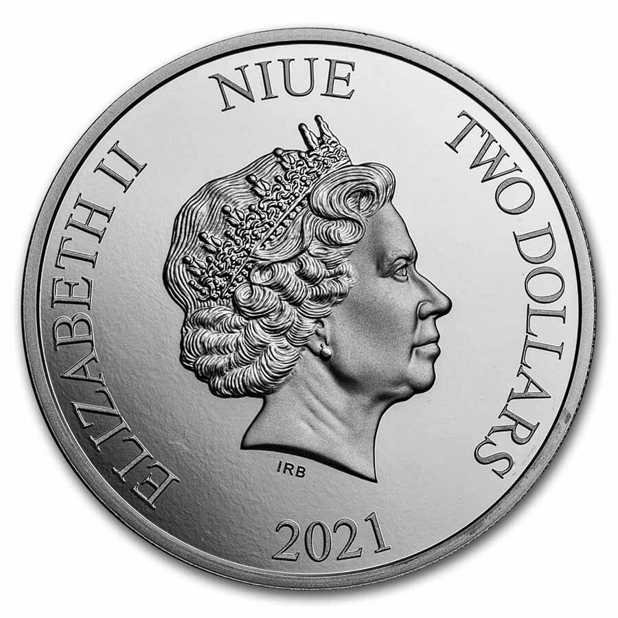 2021 Niue 1 oz Ag Coin $2 The Lord of the Rings: Frodo Baggins