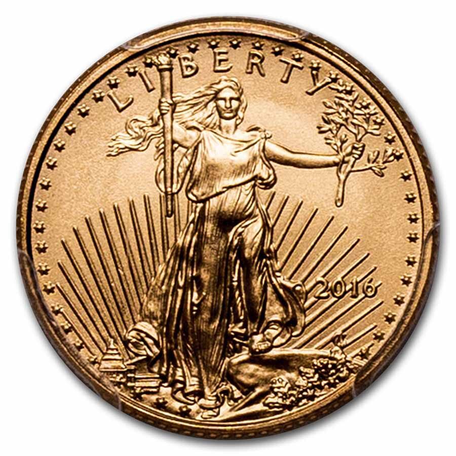 2016 1/10 oz American Gold Eagle MS-70 PCGS (First Day of Issue)
