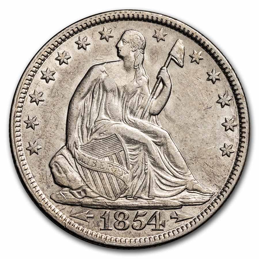 1854 Liberty Seated Half Dollar AU