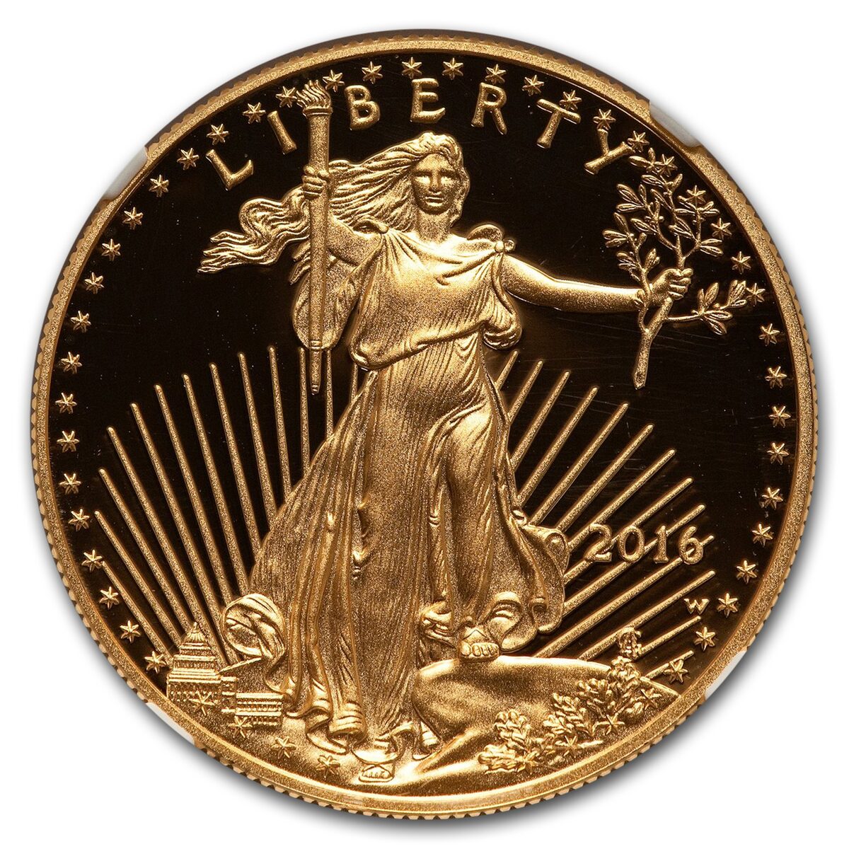 2016-W 1 oz Proof American Gold Eagle PF-70 NGC (ER Reagan Label)