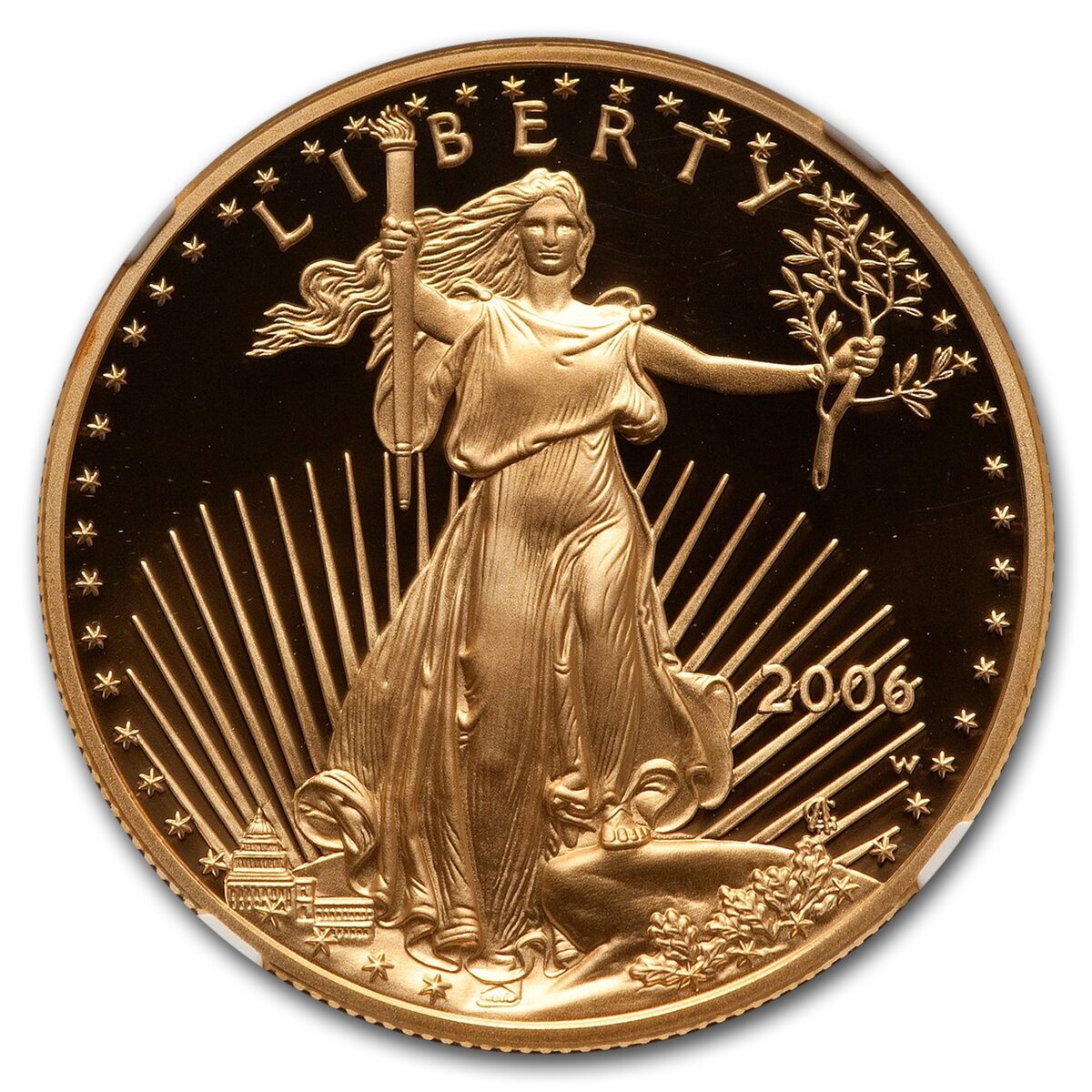 2006-W 1 oz Proof American Gold Eagle PF-70 NGC (Castle Label)