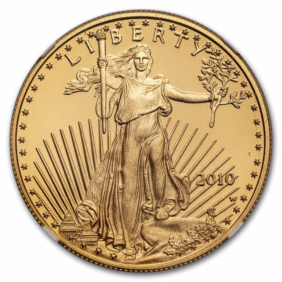 2010-W 1 oz Proof American Gold Eagle PF-70 NGC (Castle Label)