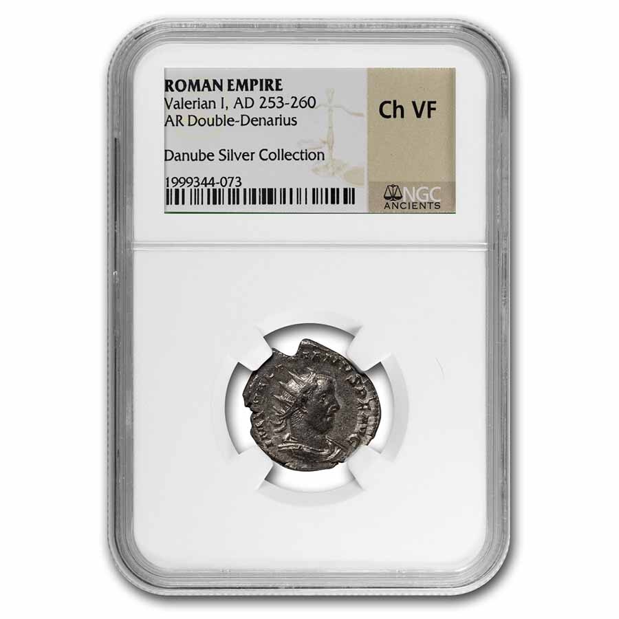 Roman Empire AR Dbl Denarius Valerian I (253-260 AD) Ch VF NGC