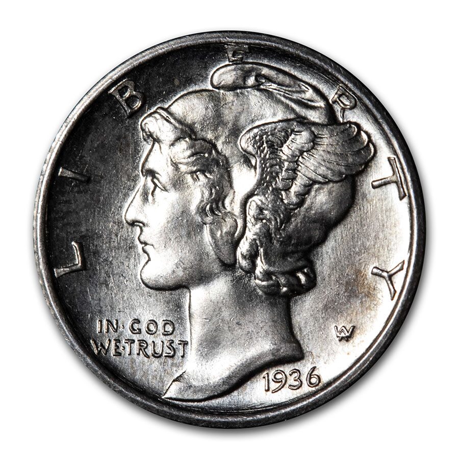 1936-S Mercury Dime BU