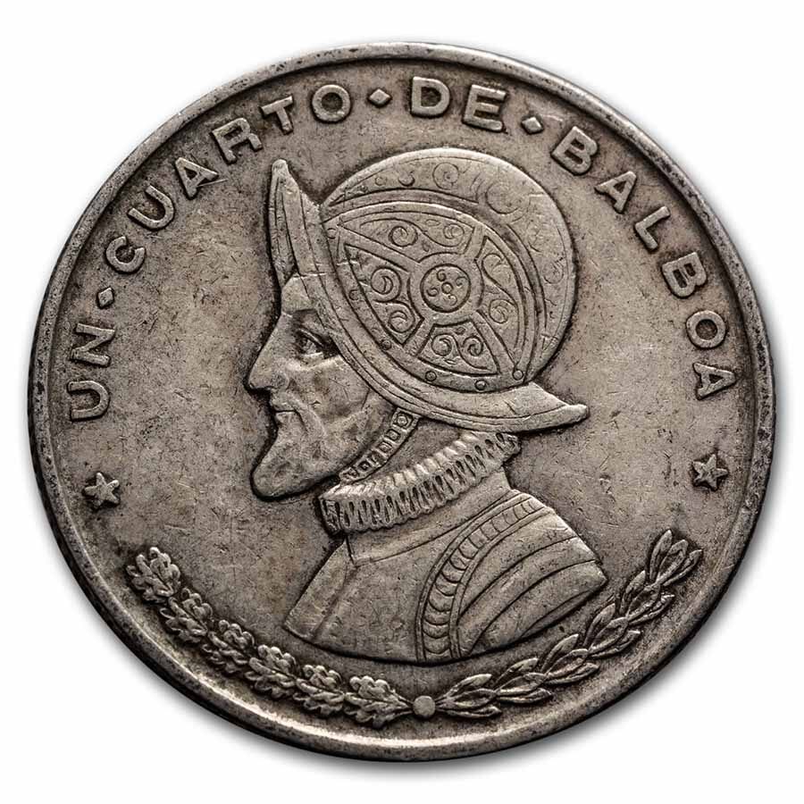 1961 Panama Silver 1/4 Balboa Avg Circ