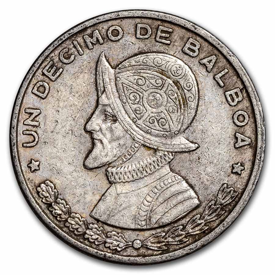 1961 Panama Silver 1/10 Balboa Avg Circ