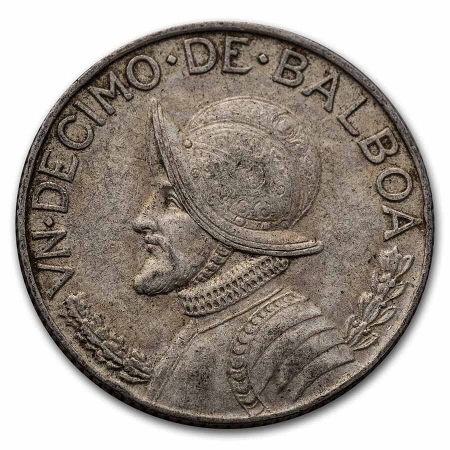 1962 Panama Silver 1/10 Balboa Avg Circ