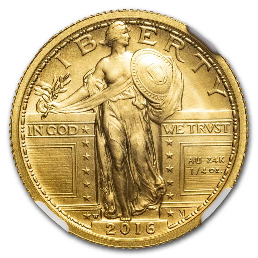 2016-W Gold Standing Liberty Quarter SP-70 NGC