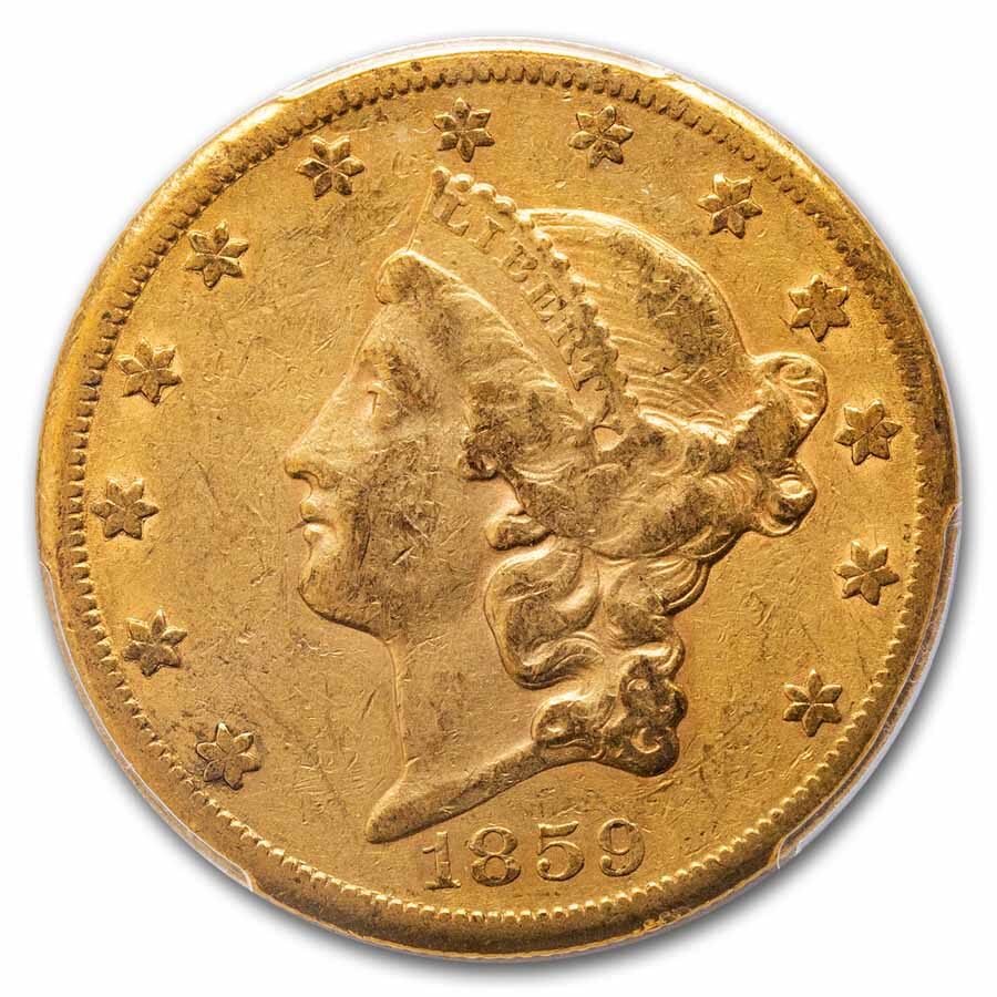 1859-S $20 Liberty Gold Double Eagle XF-45 PCGS