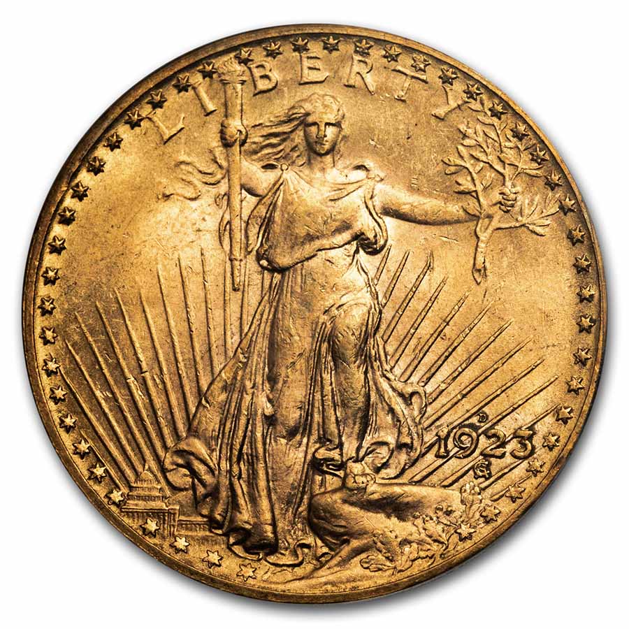 1923 $20 St Gaudens Gold Double Eagle MS-62 PCGS (OGH)