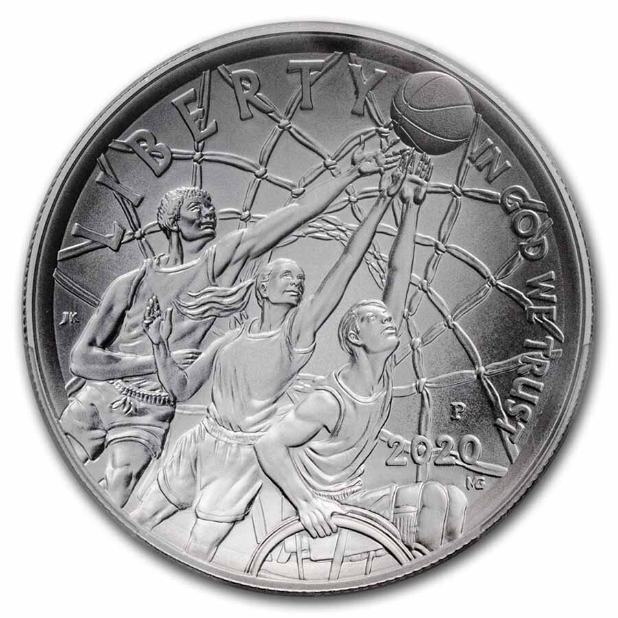 2020-P Basketball Hall of Fame $1.00 Silver MS-69 PCGS (FDI)