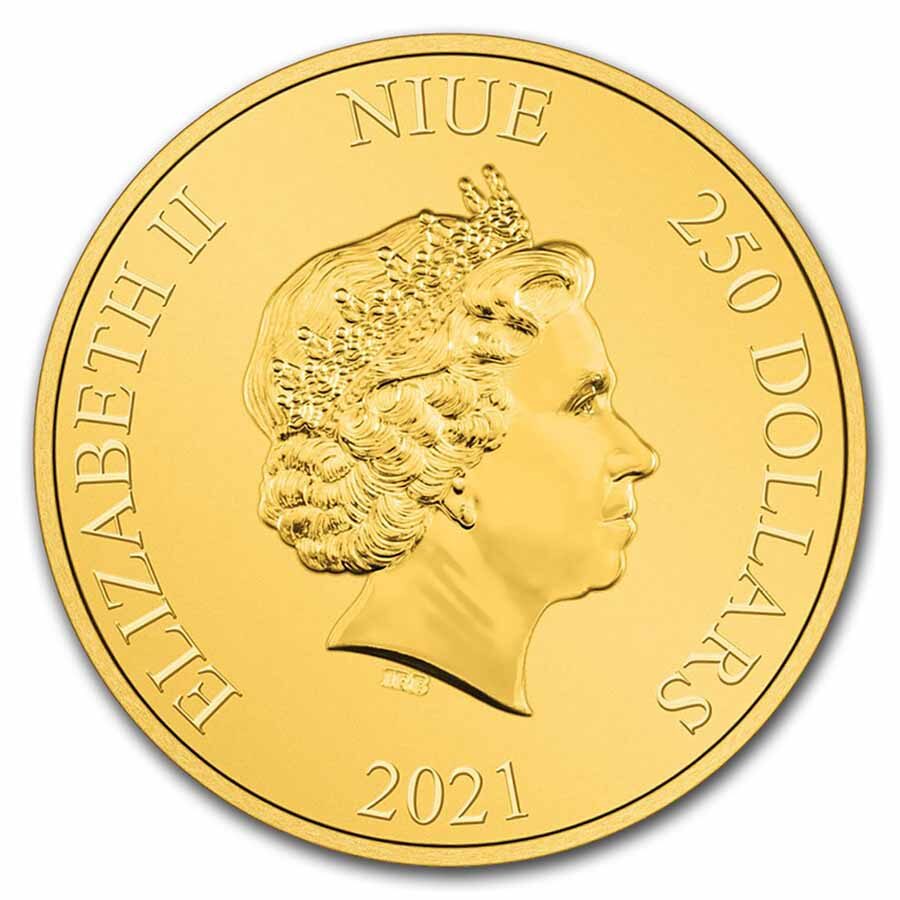 2021 Niue 1 oz Gold $250 DC Comics Justice League: Wonder Woman