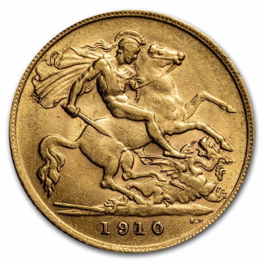 1910 Great Britain Gold Half Sovereign Edward VII BU