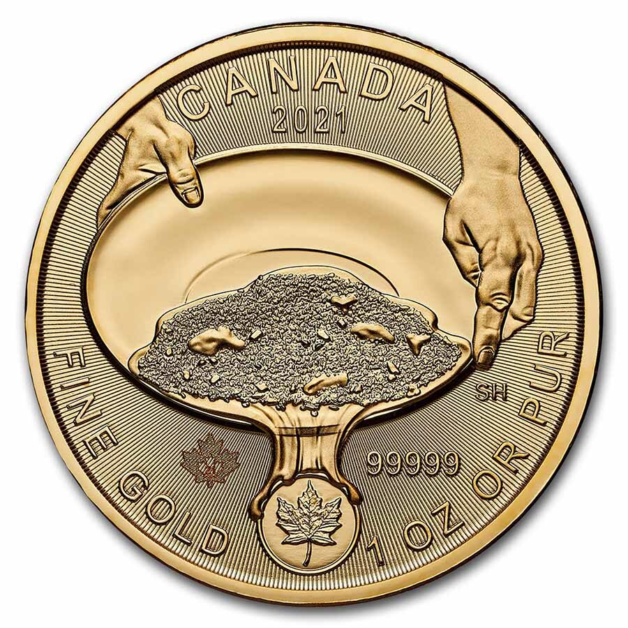 2021 RCM 1 oz Gold Klondike Gold Rush .99999 BU (Damaged Assay)