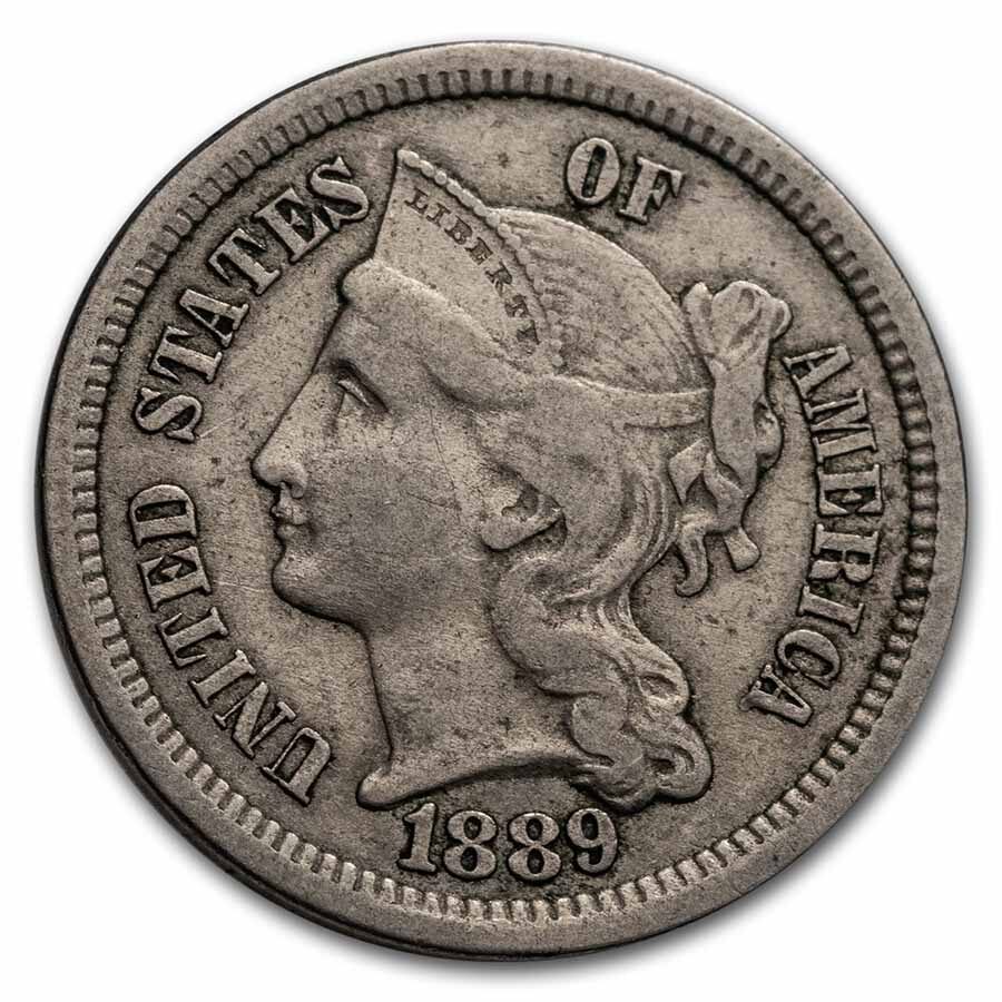 1889 3 Cent Nickel XF