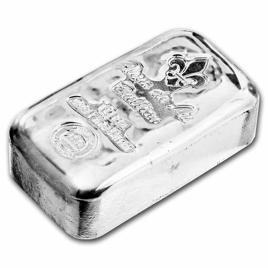10 oz Cast-Poured Silver Bar - Fleur-de-Lis Bullion