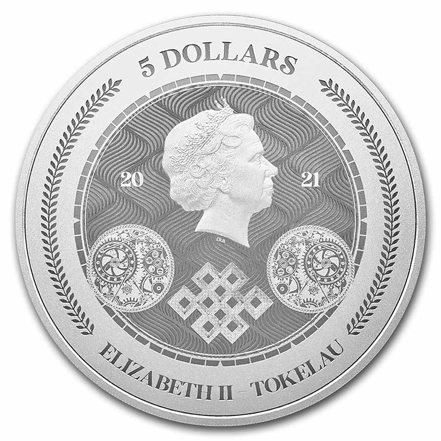2021 Tokelau 1 oz Silver $5 Chronos BU