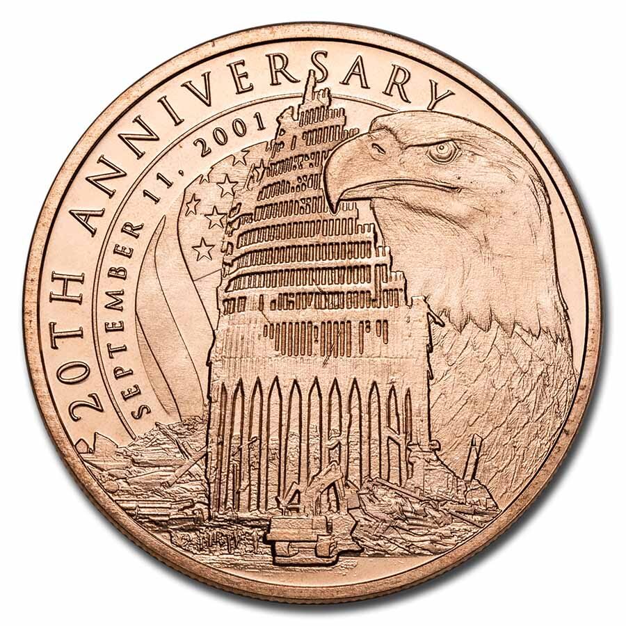 1 oz Copper Round - September 11th, 20th Anniversary