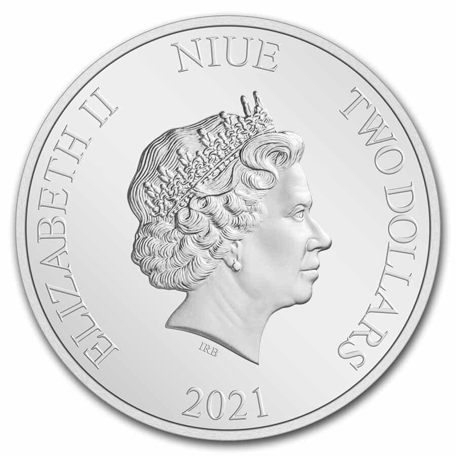 2021 Niue 1 oz Silver Coin $2 The Lord of the Rings: Aragorn