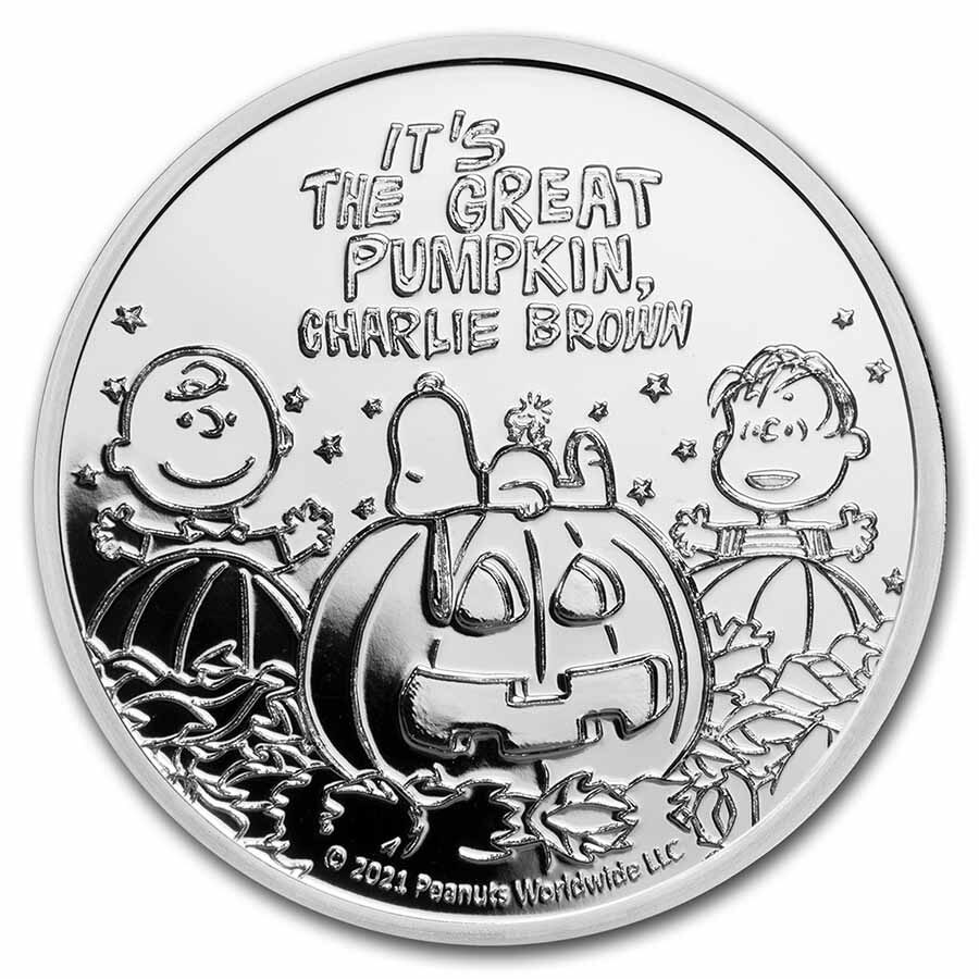 Peanuts® Great Pumpkin 55th Anniversary 1 oz Ag Proof w/Tin & COA