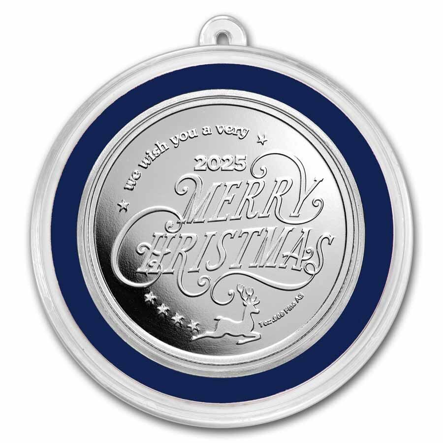 1 oz Silver Colorized Round - Gingerbread House